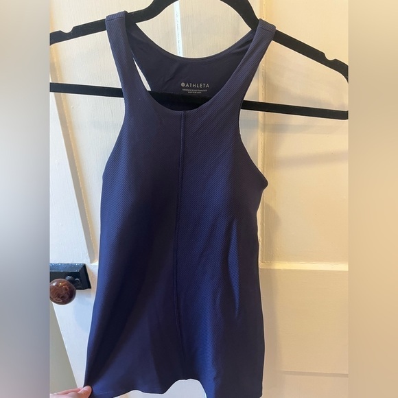 Athleta Intensity Support Tank Top Back Cut Out Navy Blue XS - Picture 5 of 8
